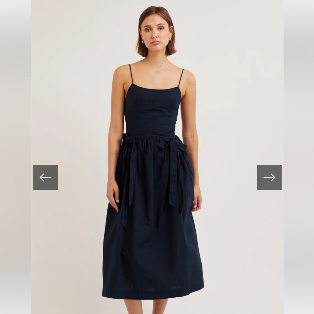 NWT Damson madder Penelope apron dress navy blue